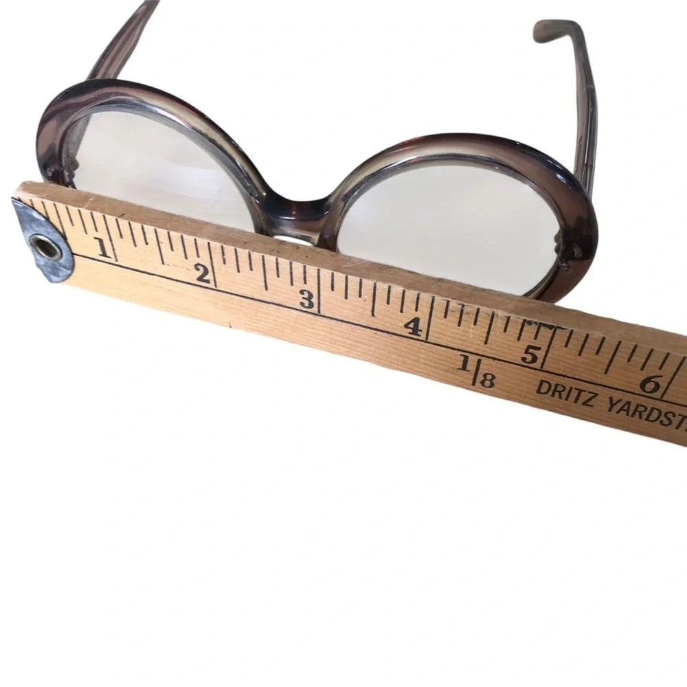 Vintage Round Plastic Framed Eyeglasses France Mod Geek Bookworm Costume 50 20